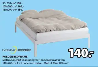 Jysk POLDEN BEDFRAME B146 x L206 x H36 cm aanbieding