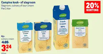 Makro Campina kook- of slagroom Slagroom, culinary of sour cream aanbieding