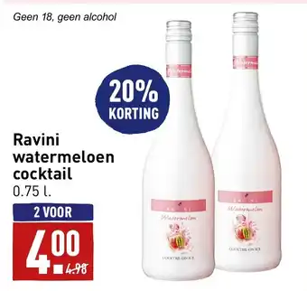 ALDI Ravini watermeloen cocktail 0.75L aanbieding