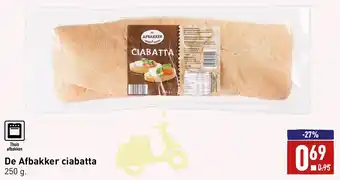 ALDI De Afbakker ciabatta 250g aanbieding