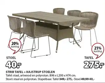 Jysk STRIB TAFEL + HAJSTRUP STOELEN aanbieding