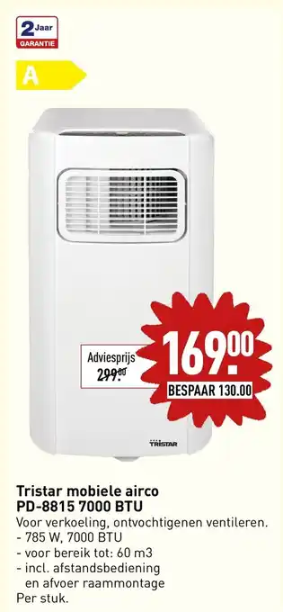 ALDI Tristar mobiele airco PD-8815 7000 BTU aanbieding