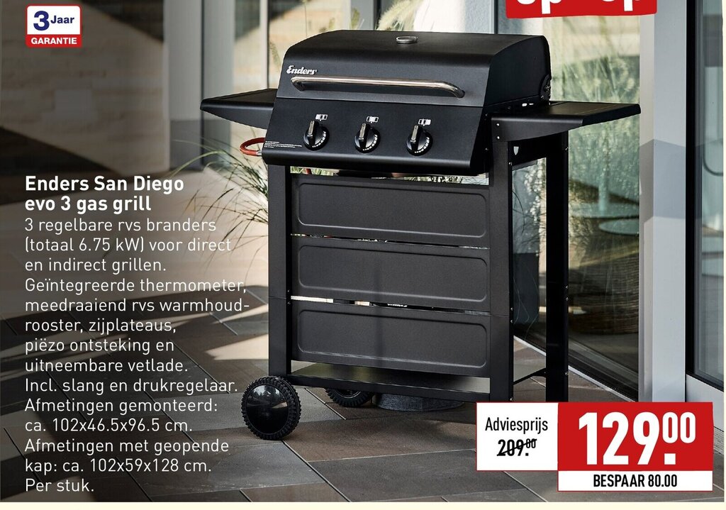 Enders Gasgrill San Diego 3 Test Enders San Diego evo 3 gas grill aanbieding bij ALDI