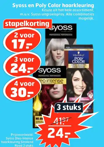 Trekpleister Syoss en Poly Color haarkleuring aanbieding