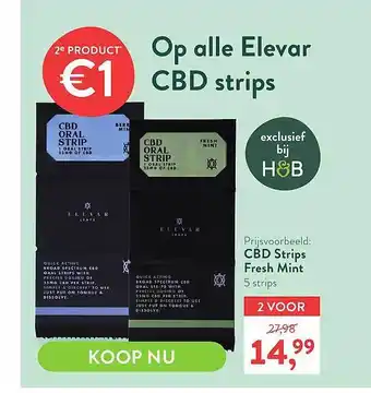 Holland & Barrett Op Alle Elevar CBD Strips : CBD Strips Fresh Mint aanbieding