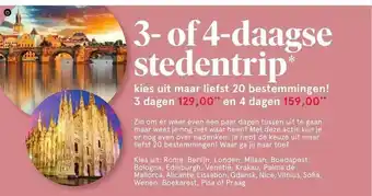 Etos 3- Of 4-Daagse Stedentrip aanbieding