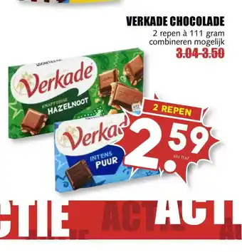 MCD Supermarkt Verkade chocolade 111 gram aanbieding