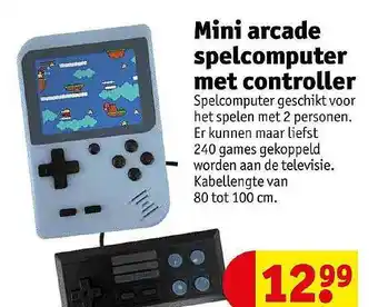 Kruidvat Mini Arcade Spelcomputer Met Controller aanbieding