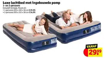 Kruidvat Luxe Luchtbed Met Ingebouwder Pomp 1- En 2-Persoons aanbieding