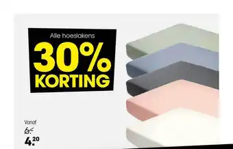 Kwantum Alle Hoeslakens 30% Korting aanbieding