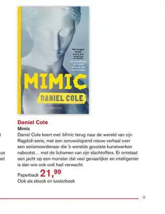 Libris Daniel cole - mimic aanbieding