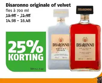 Poiesz Disaronno Originale Of Velvet 25% Korting aanbieding