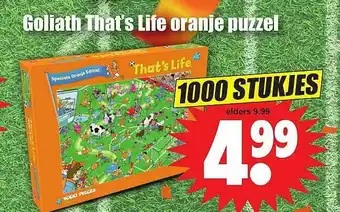 Dirk Goliath that's life oranje puzzel aanbieding