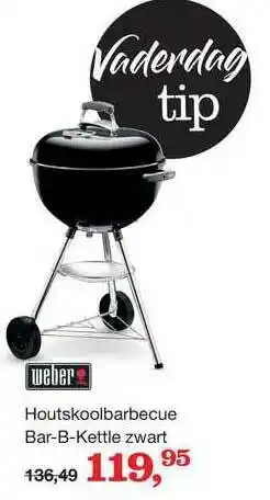 Boer Staphorst Weber houtskoolbarbecue bar-b-kettle zwart aanbieding