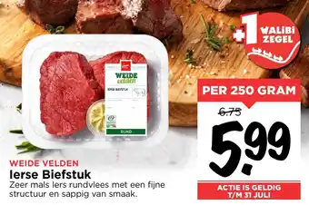 Vomar Voordeelmarkt Weide velden Ierse Biefstuk 250 gram aanbieding