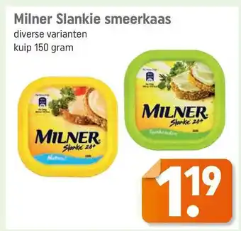 Lekker Makkelijk Milner slankie smeerkaas 150 gram aanbieding