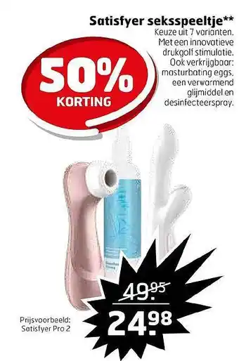 Trekpleister Satisfyer Seksspeeltje 50% Korting aanbieding