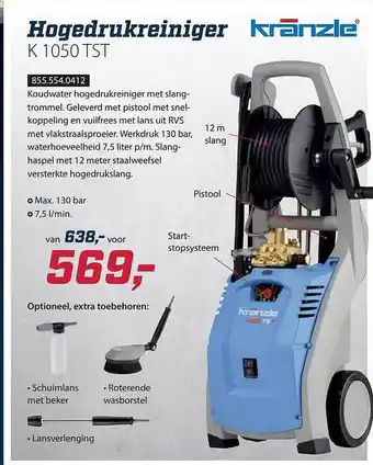 Provak Kranzle Hogedrukreiniger K 1050 TST aanbieding