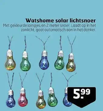 Trekpleister Watshome Solar Lichtsnoer aanbieding