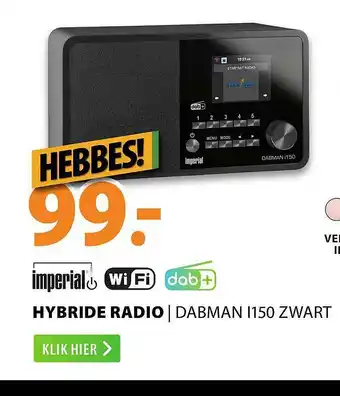 Expert Imperial hybride radio | dabman I150 zwart aanbieding