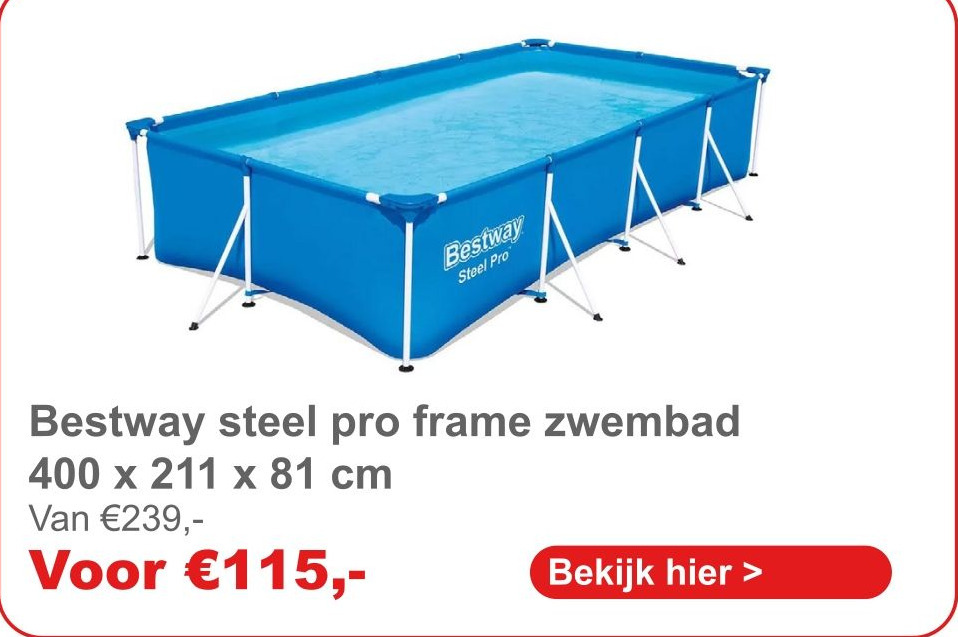 Bestway steel pro frame zwembad 400 x 211 x 81 cm aanbieding bij