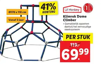 Lidl Lil' Monkey Klimrek Dome Climber 170 x 118 cm aanbieding