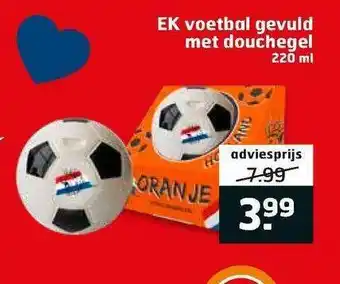 Trekpleister EK voetbal gevuld met douchegel 220 ml aanbieding