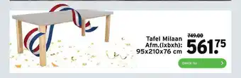 GAMMA Tafel milaan 95x210x76 Cm aanbieding