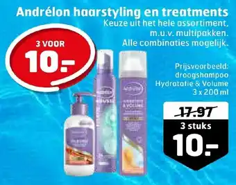 Trekpleister Andrelon haarstyling en treatments 3 x 200 ml aanbieding