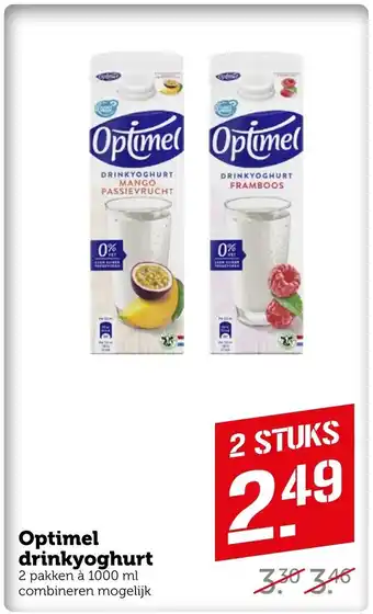 Coop Optimel drinkyoghurt 1000ml aanbieding