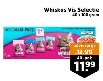 Trekpleister Whiskas Vis Selectie 40 x 100 gram aanbieding