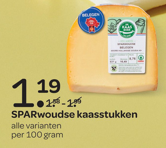 Spar SPARwoudse kaasstukken aanbieding