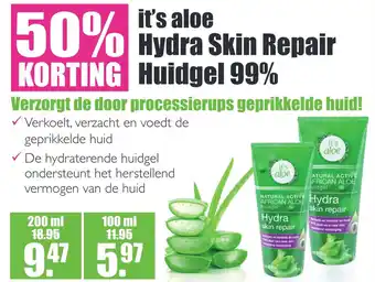 Gezond & Wel it's aloe Hydra Skin Repair Huid gel 99% aanbieding