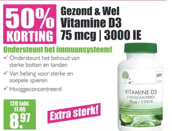 Gezond & Wel Gezond & Wel Vitamine D3 75 mcg | 3000 IE aanbieding