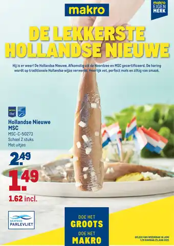 Makro Hollandse Nieuwe MSC aanbieding