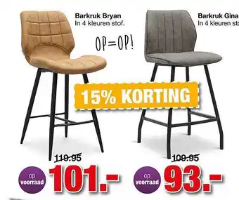 Budget Home Store Barkruk bryan of barkruk gina 15% korting aanbieding