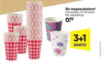 Big Bazar Bio wegwerpbekers 3+1 gratis aanbieding