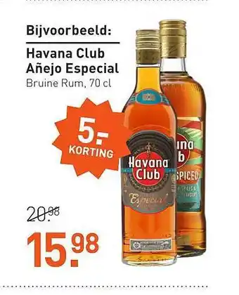 Gall & Gall Havana club añejo especial 5.- korting aanbieding