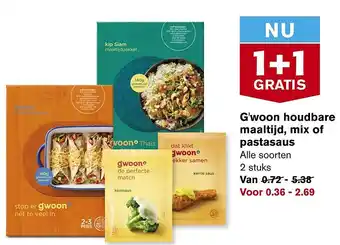 Hoogvliet G'woon houdbare maaltijd, mix of pastasaus aanbieding