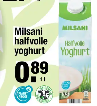 ALDI Milsani halfvolle yoghurt 1 L aanbieding