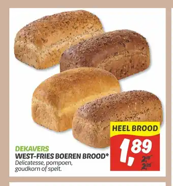 Dekamarkt West-Fries boeren brood aanbieding