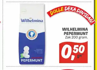 Dekamarkt Wilhelmina pepermunt 200 gram aanbieding