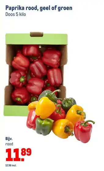 Makro Paprika rood, geel of groen aanbieding