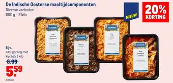 Makro De indische oosterse maaltijdcomponenten 20% korting aanbieding