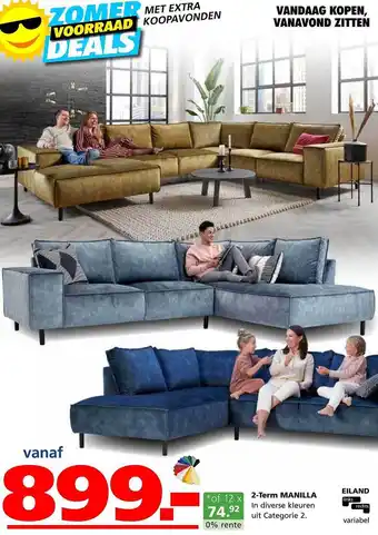 Seats and Sofas 2-term manilla hoekbank aanbieding