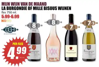 MCD Supermarkt La Burgondie of Mille Bisous wijnen 750 ml aanbieding