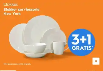 Blokker Blokker serviesserie new york 3+1 gratis aanbieding