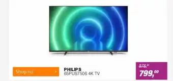 EP Philips 65pus7506 4k tv aanbieding