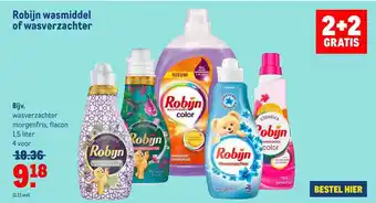 Makro Robijn wasmiddel of wasverzachter 2+2 gratis aanbieding