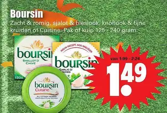 Dirk Boursin Zacht & Romig, Sjalot & Bieslook, Knoflook & Fijn Kruiden Of Cuisine aanbieding